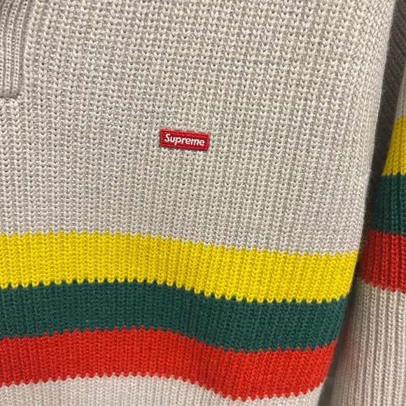 Supreme Small Box Striped Polo Sweater - Picture 4 of 15
